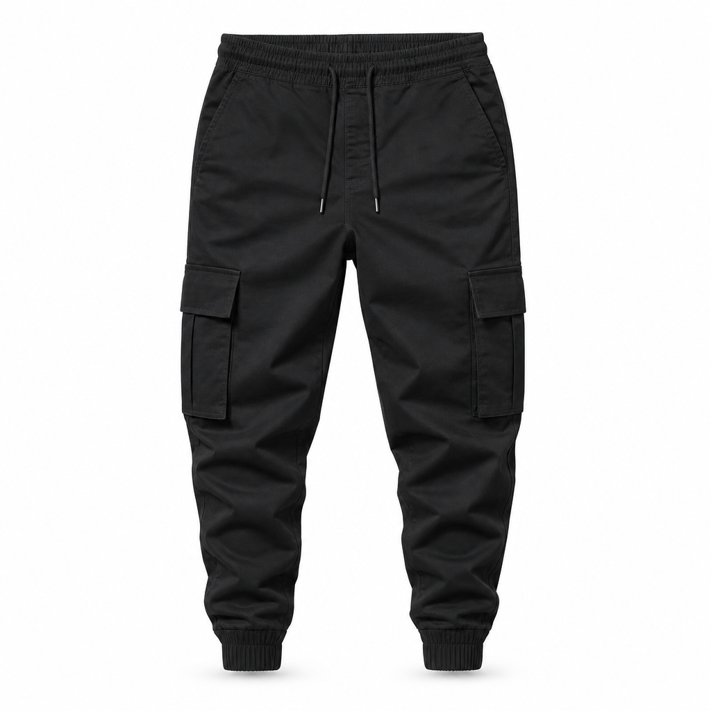 Men's Casual Cargo Pants with Multi Pockets and Drawstring