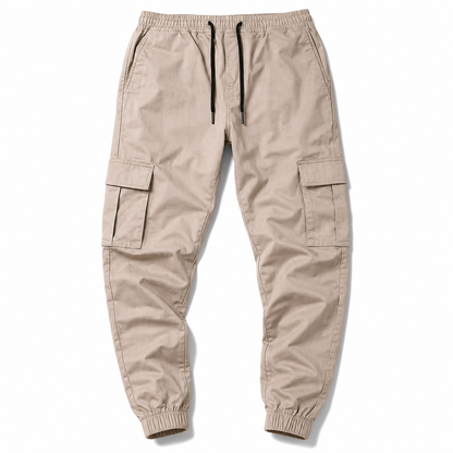 Men's Casual Cargo Pants with Multi Pockets and Drawstring