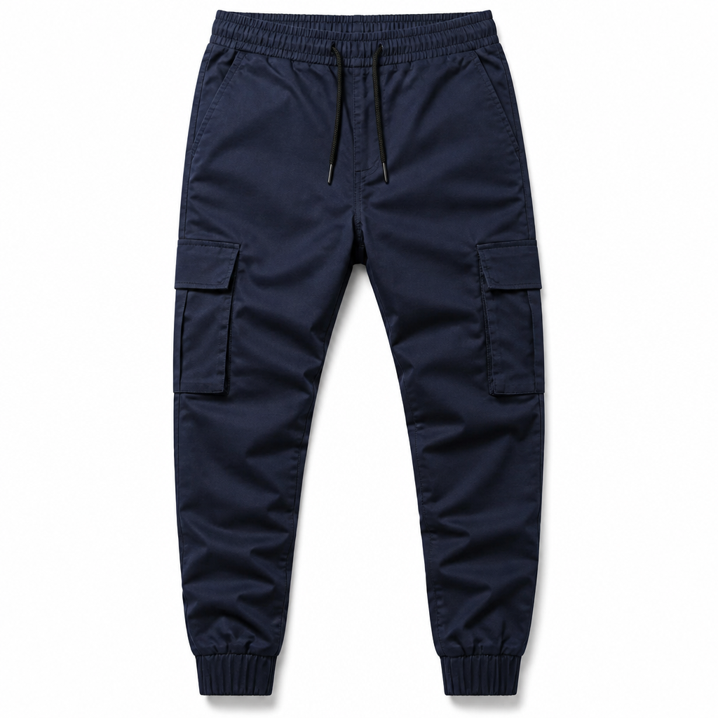 Men's Casual Cargo Pants with Multi Pockets and Drawstring