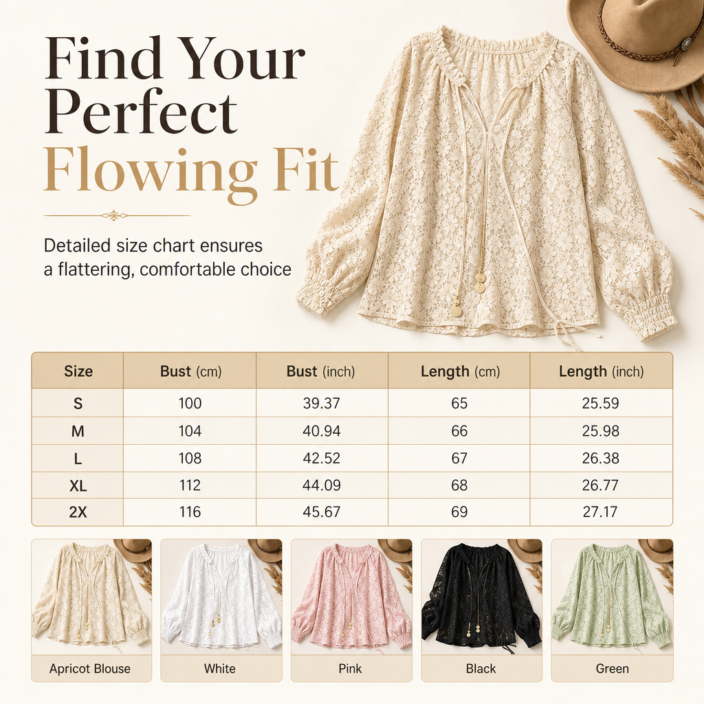 ⌛Limited-Time Offer-Women's Elegant Loose Fit Long Sleeve Lace Pullover Blouse