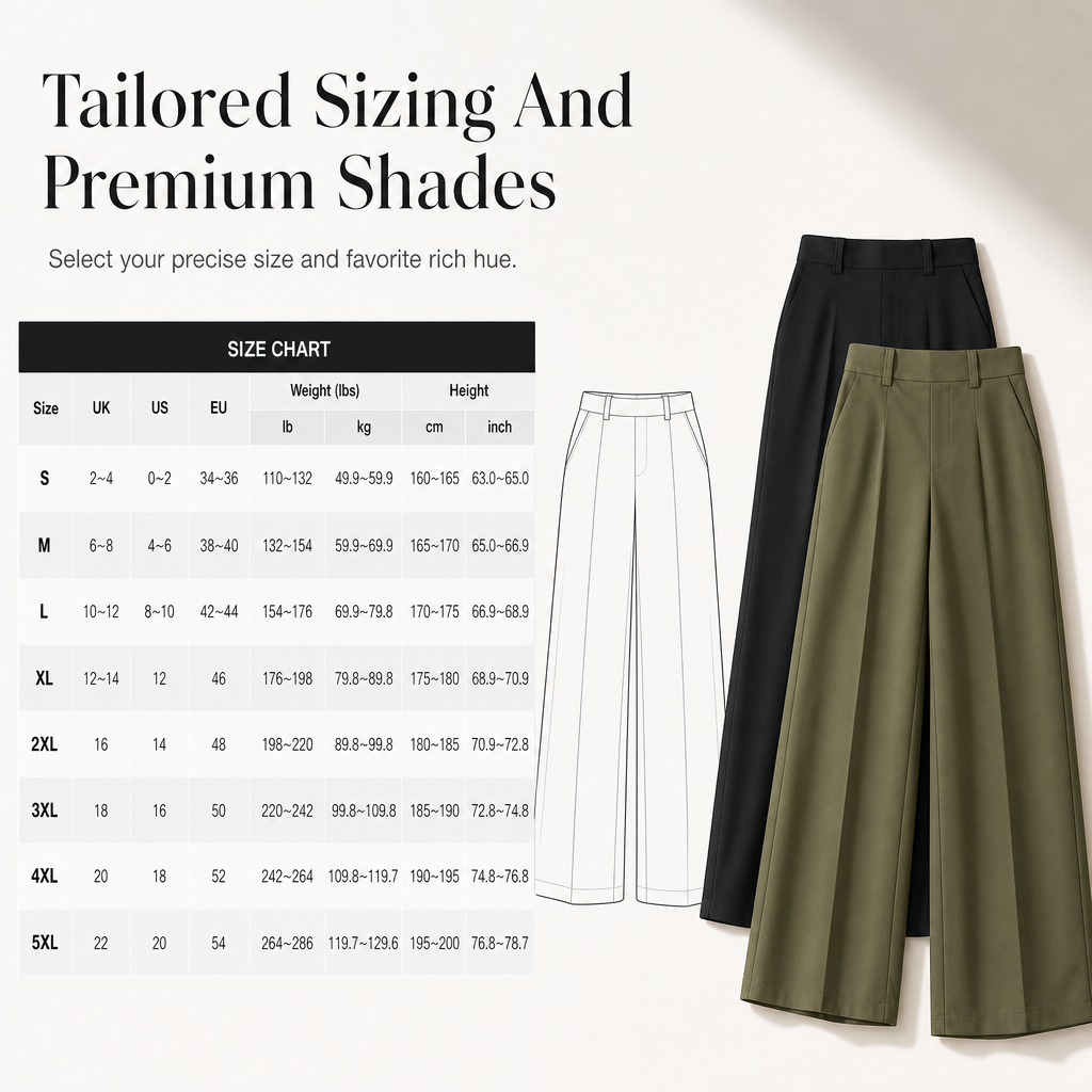 ✨ Polished Comfort | Women's High-Waisted Tailored Wide-Leg Pants with Flowy Drape