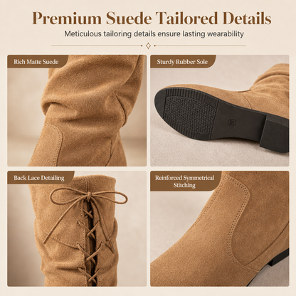 Women's Lace Up Slouchy Mid-Calf Boots 