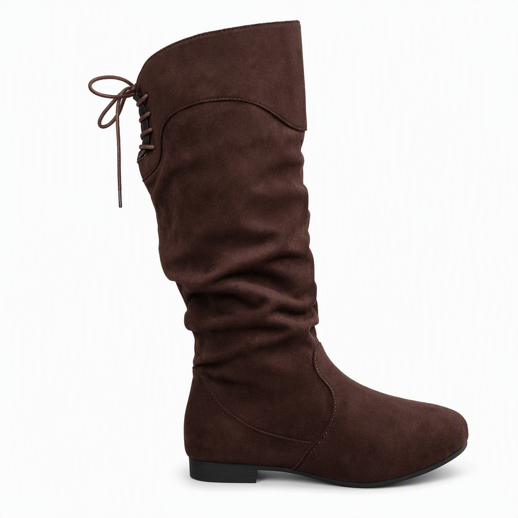 Women's Lace Up Slouchy Mid-Calf Boots 