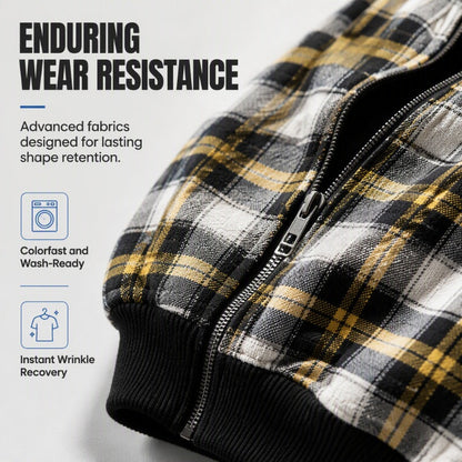 Unisex Reversible Plaid Zipper Hooded Jacket