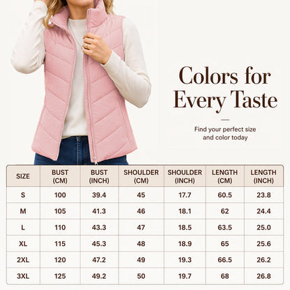 Women's Quilted Stand Collar Puffer Vest