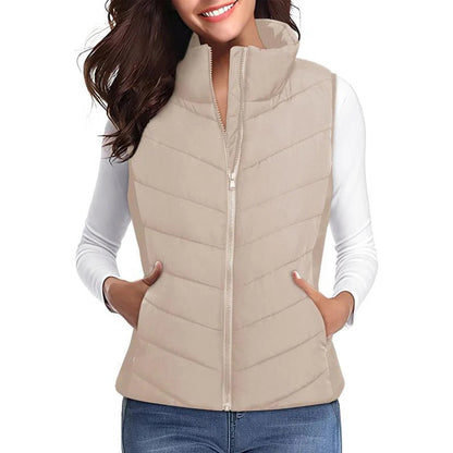 Women's Quilted Stand Collar Puffer Vest