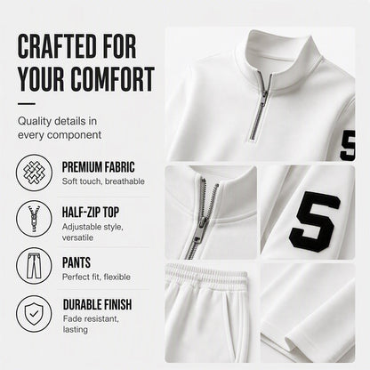 Men's Casual Half-Zip Pullover & Pants Set