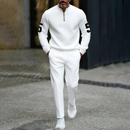 Men's Casual Half-Zip Pullover & Pants Set