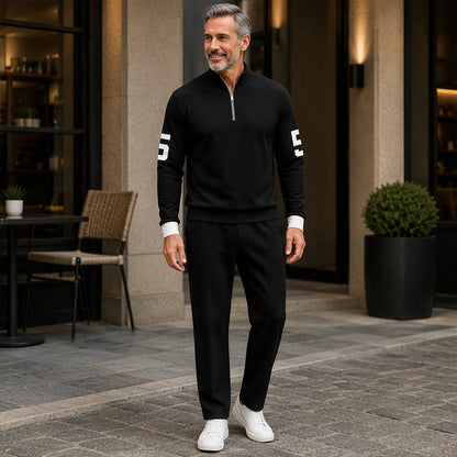 Men's Casual Half-Zip Pullover & Pants Set