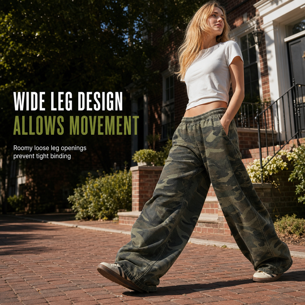 Women's Vintage Washed Wide-Leg Sweatpants