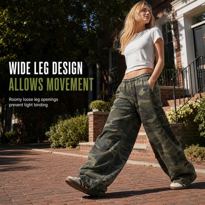 Women's Vintage Washed Wide-Leg Sweatpants