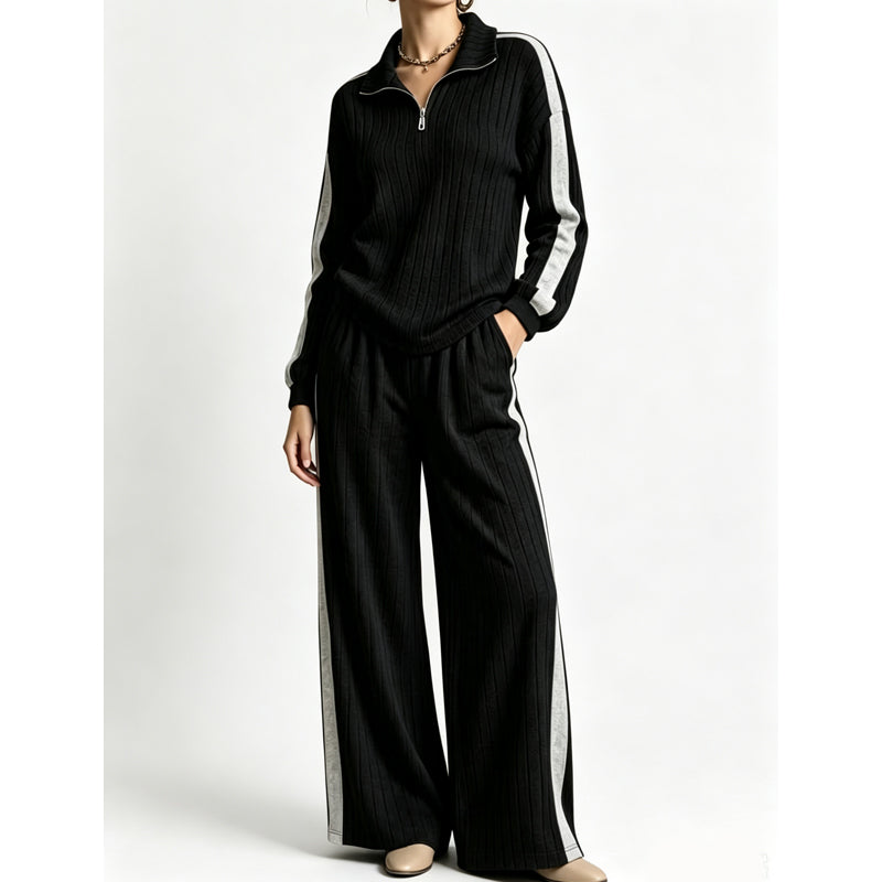 Women’s Casual Sweatshirt and Wide-Leg Pants