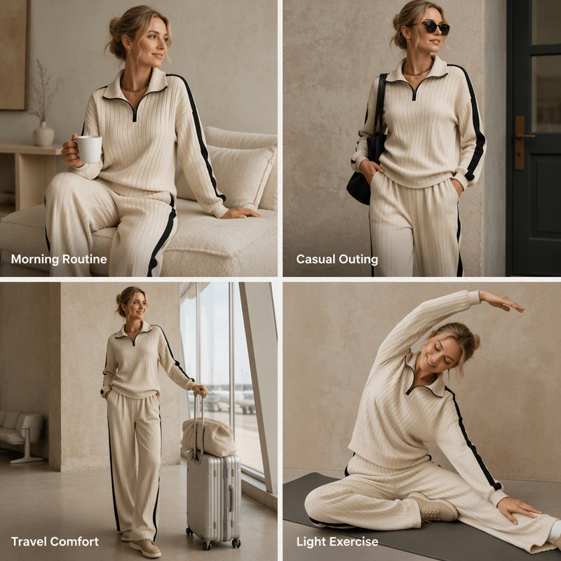 Women’s Casual Sweatshirt and Wide-Leg Pants
