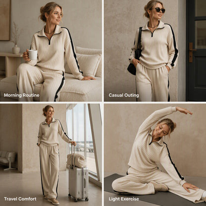 Women’s Casual Sweatshirt and Wide-Leg Pants