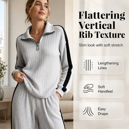 Women’s Casual Sweatshirt and Wide-Leg Pants