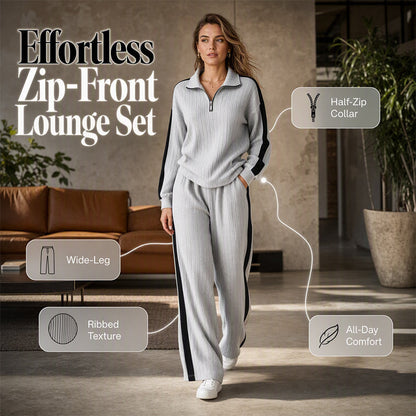 Women’s Casual Sweatshirt and Wide-Leg Pants