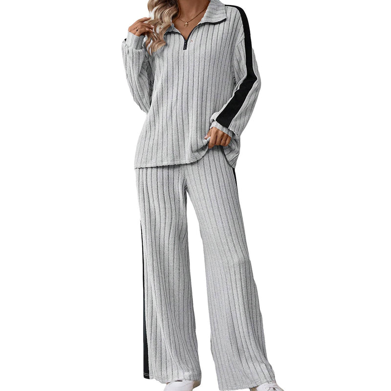 Women’s Casual Sweatshirt and Wide-Leg Pants