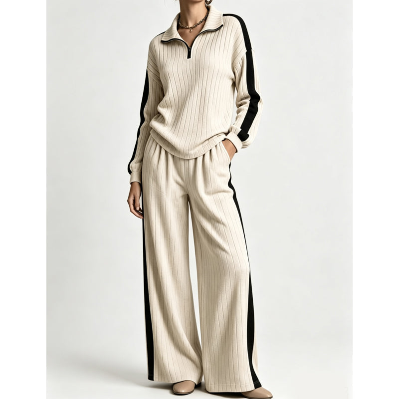 Women’s Casual Sweatshirt and Wide-Leg Pants