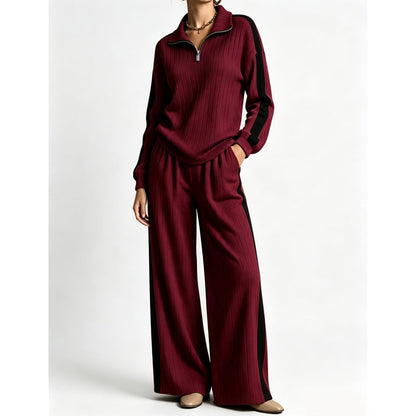 Women’s Casual Sweatshirt and Wide-Leg Pants