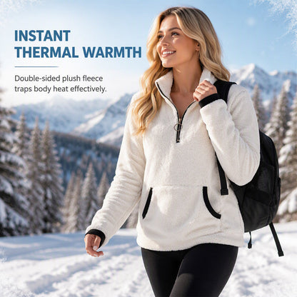 Women's Half-Zip Warm Plush Sweatshirt