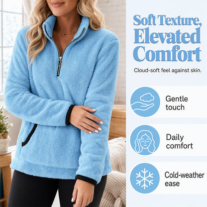 Women's Half-Zip Warm Plush Sweatshirt