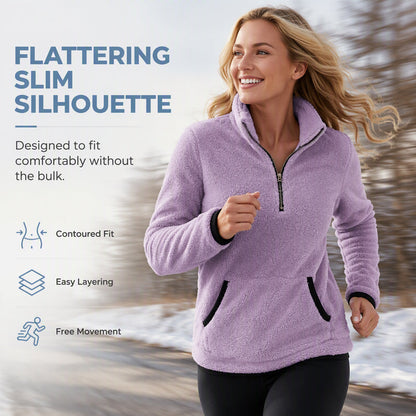 Women's Half-Zip Warm Plush Sweatshirt