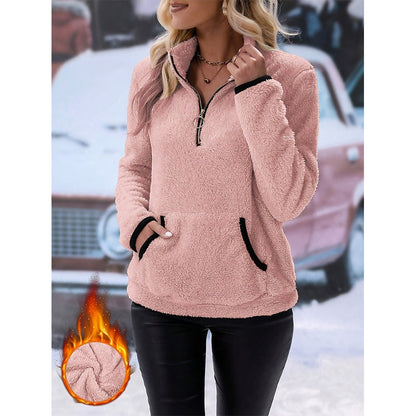 Women's Half-Zip Warm Plush Sweatshirt