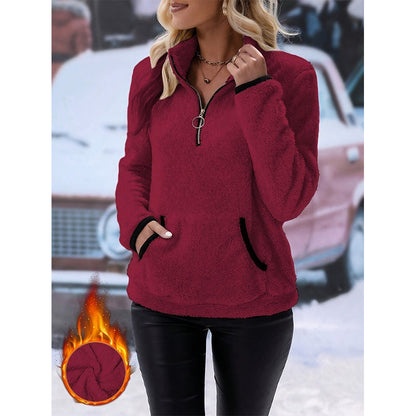 Women's Half-Zip Warm Plush Sweatshirt