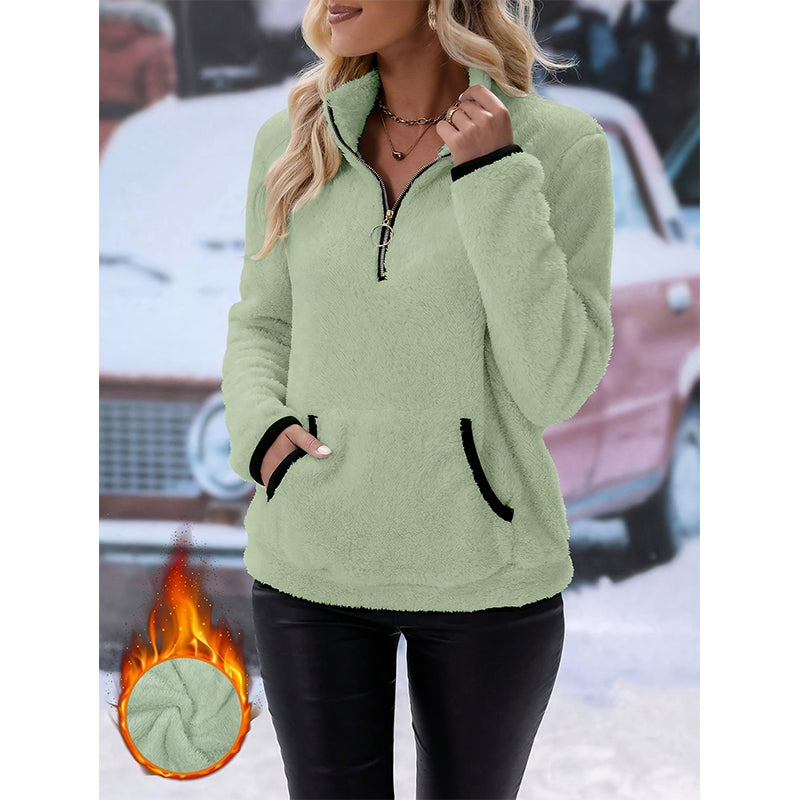 Women's Half-Zip Warm Plush Sweatshirt