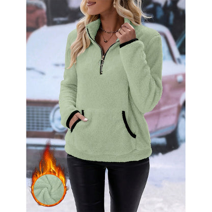 Women's Half-Zip Warm Plush Sweatshirt