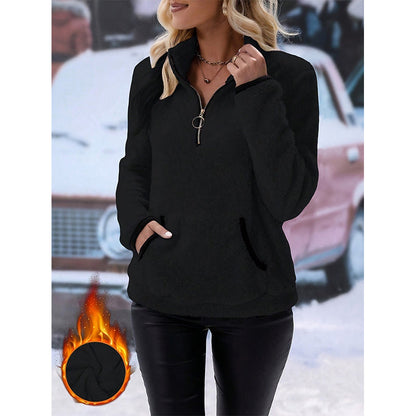 Women's Half-Zip Warm Plush Sweatshirt