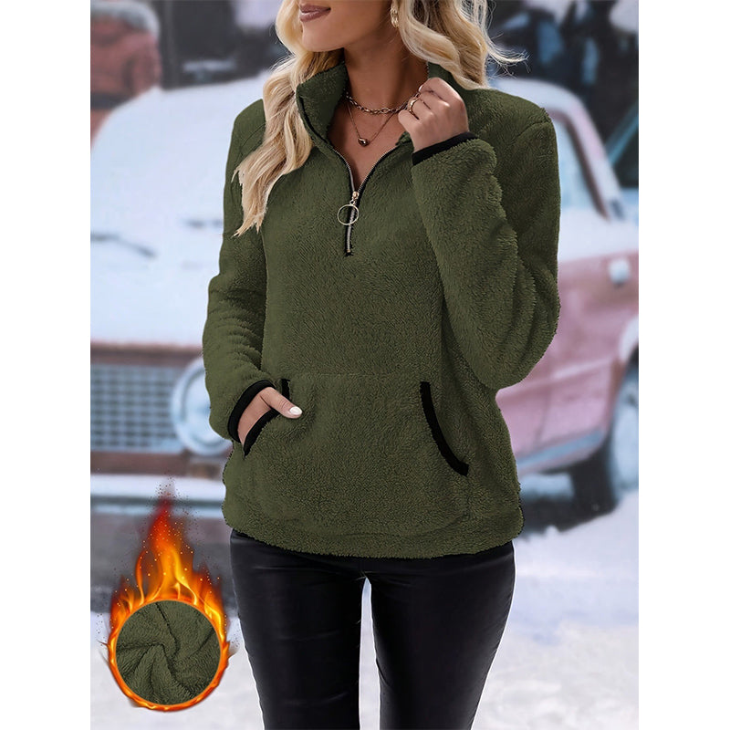 Women's Half-Zip Warm Plush Sweatshirt