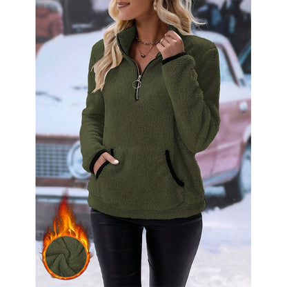 Women's Half-Zip Warm Plush Sweatshirt