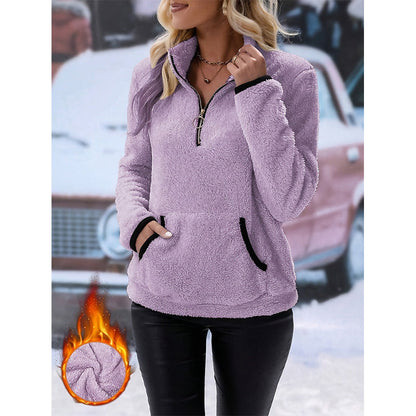 Women's Half-Zip Warm Plush Sweatshirt
