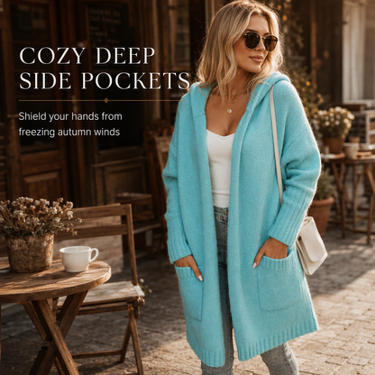 Women's Long Hooded Knit Cardigan