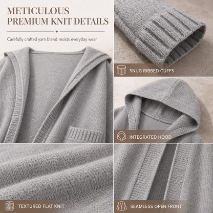 Women's Long Hooded Knit Cardigan