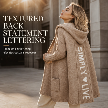 Women's Long Hooded Knit Cardigan