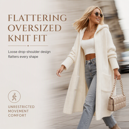 Women's Long Hooded Knit Cardigan