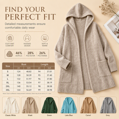 Women's Long Hooded Knit Cardigan
