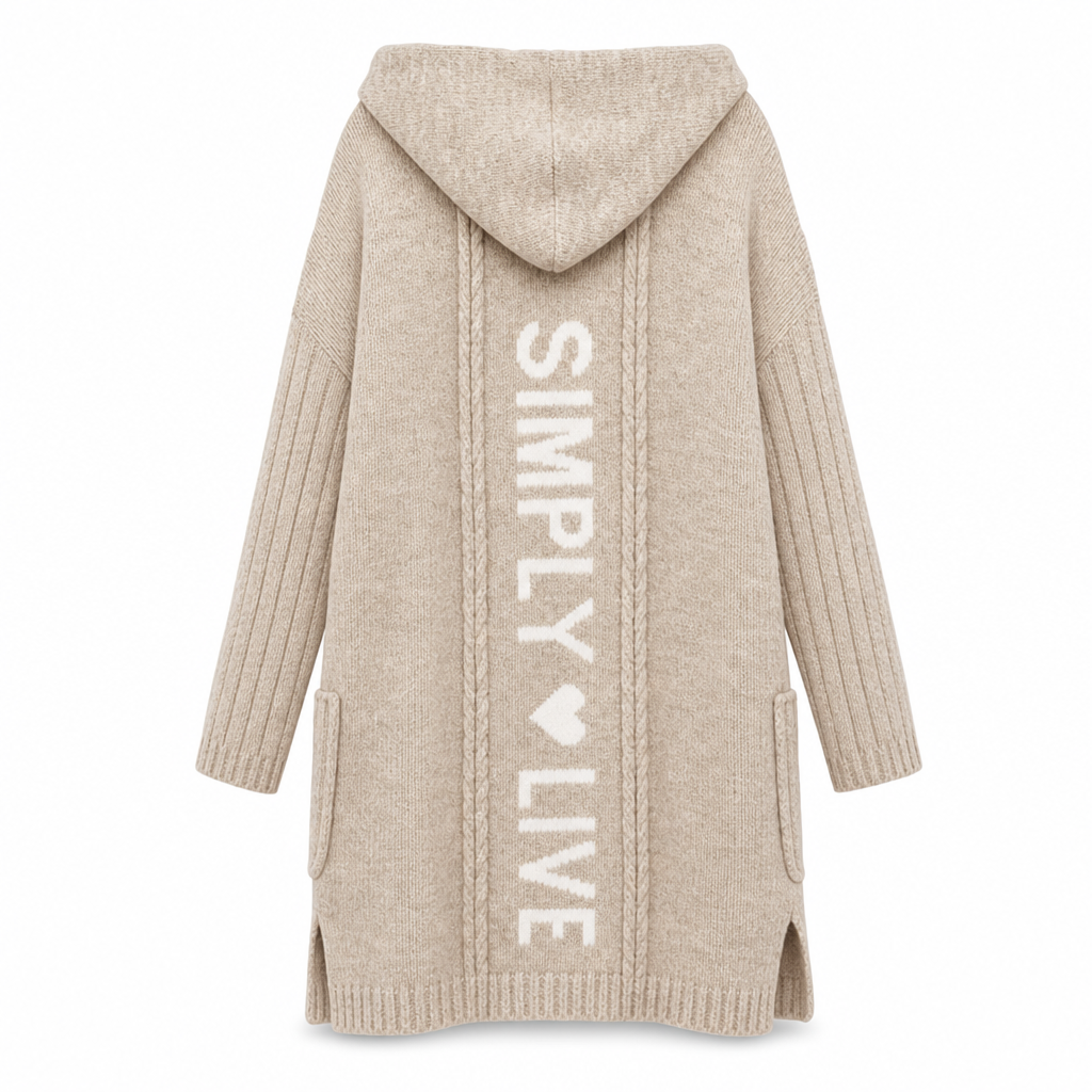 Women's Long Hooded Knit Cardigan