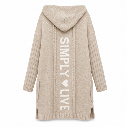 Women's Long Hooded Knit Cardigan