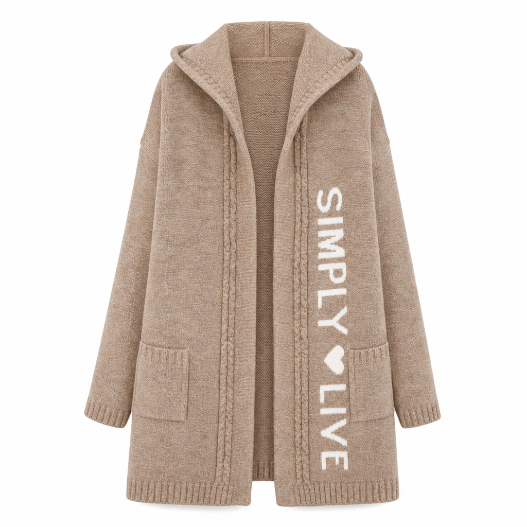 Women's Long Hooded Knit Cardigan