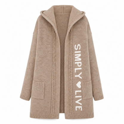 Women's Long Hooded Knit Cardigan