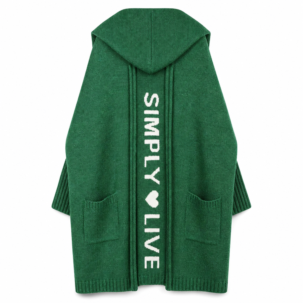 Women's Long Hooded Knit Cardigan