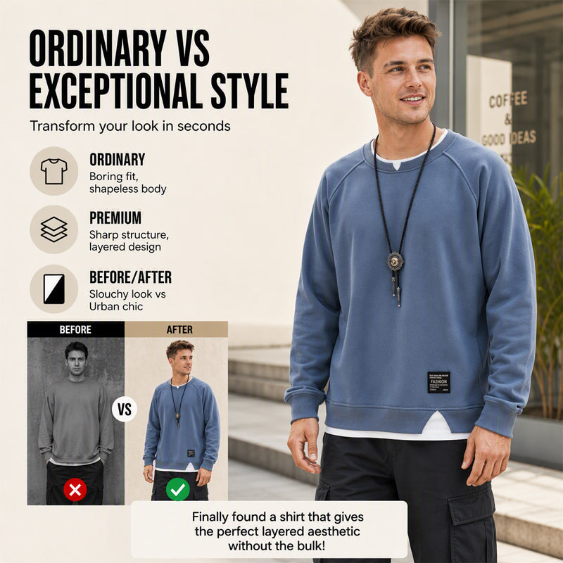 Men's Minimalist Fake 2-Piece Sweatshirt