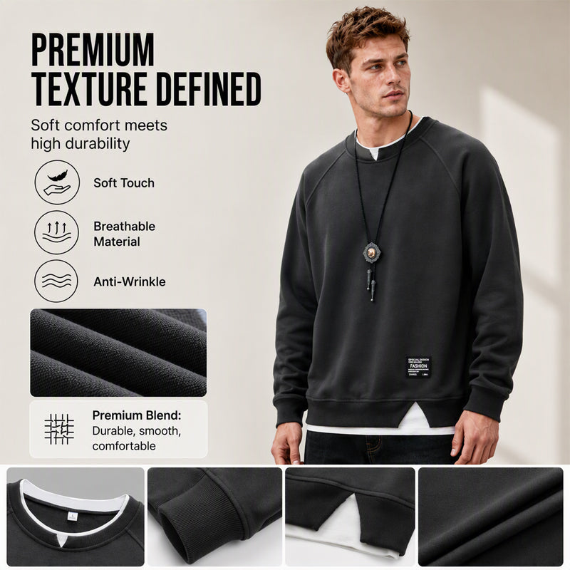 Men's Minimalist Fake 2-Piece Sweatshirt