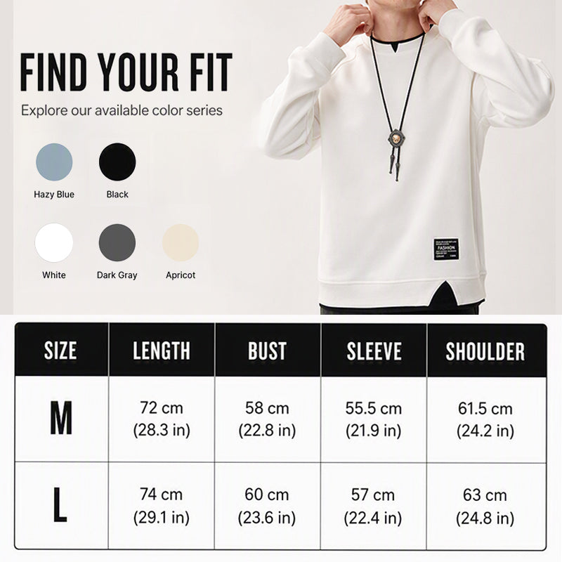 Men's Minimalist Fake 2-Piece Sweatshirt