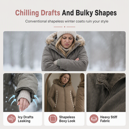 Women's Hooded Fleece-Lined Padded Winter Coat