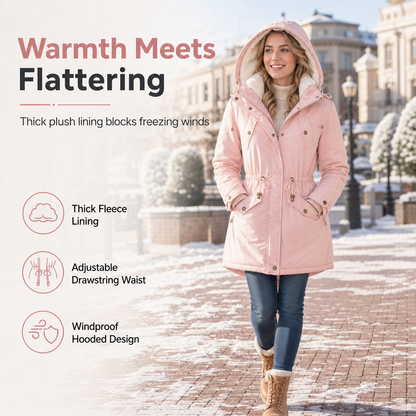 Women's Hooded Fleece-Lined Padded Winter Coat