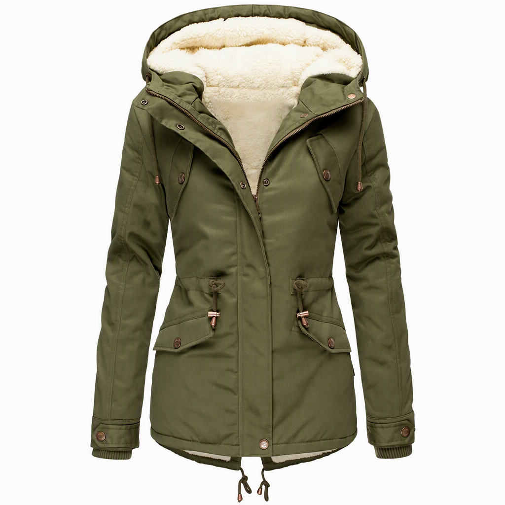 Women's Hooded Fleece-Lined Padded Winter Coat